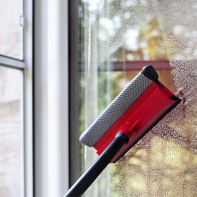 Car Window Squeegee W/ Scrubber Lightweight Multi-Functional Cleaning Tool New