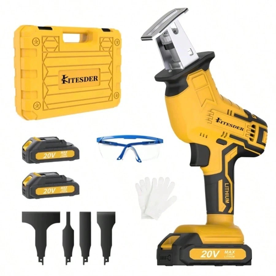 Lithium-Ion Reciprocating Saw Handheld Electric Wood Metal Cutter + 100mm Depth