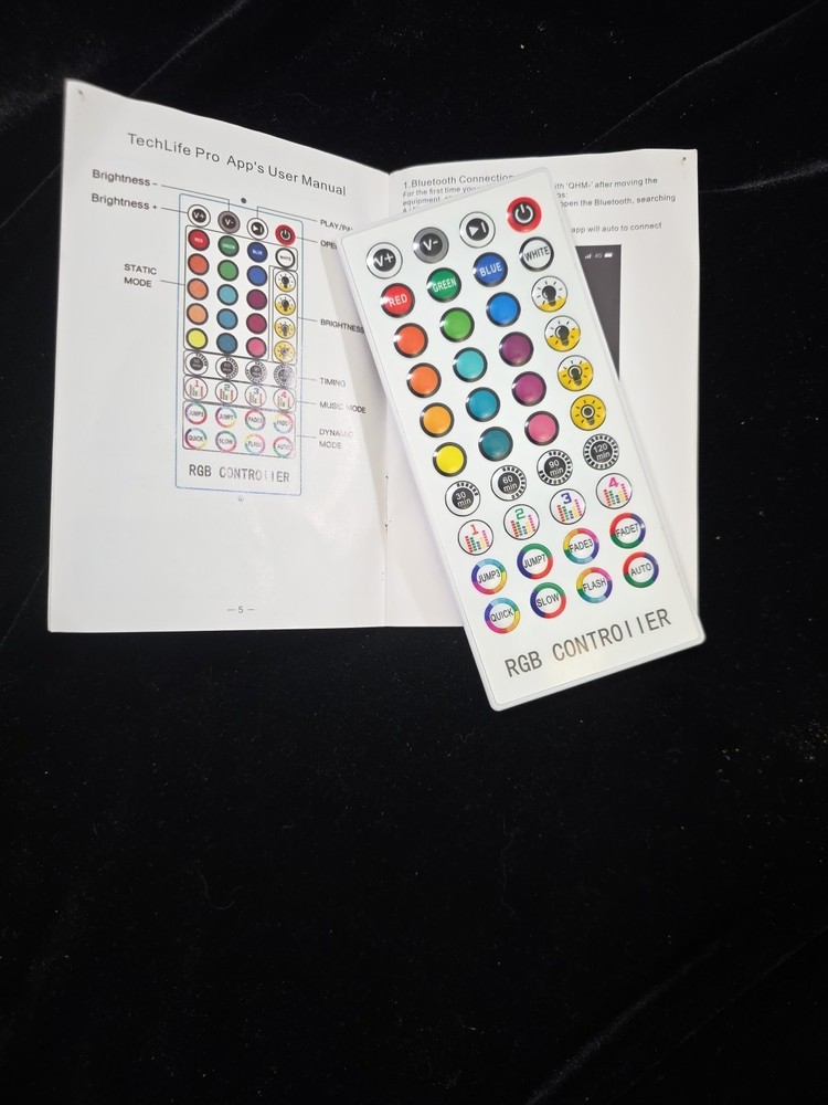Remote Control for Generic Music/ Light Sync LED Light Strip With Instructions.