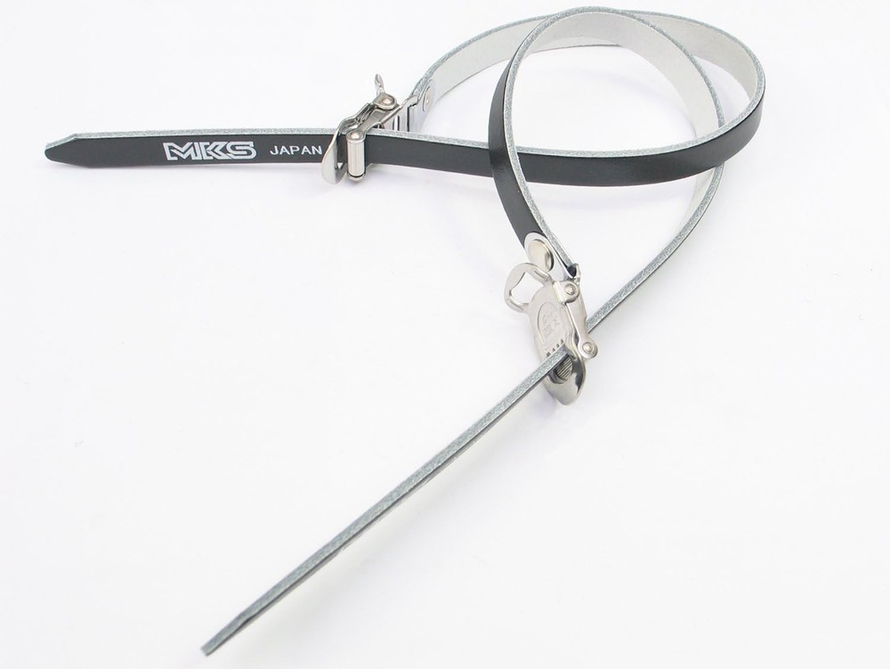 Black Leather Toe Straps 420mm Long
