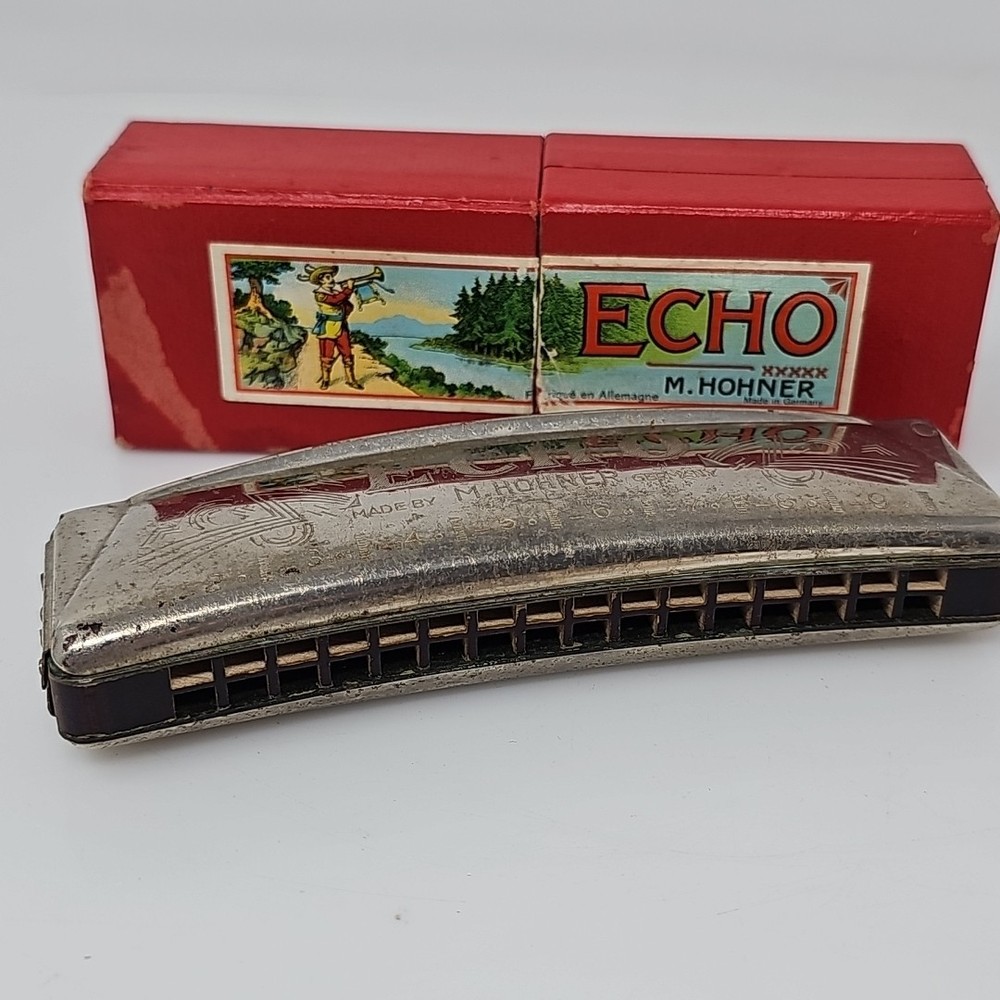 Vintage ECHO XXXXX Harmonica M. Hohner Paris 1937 Original in Box Germany
