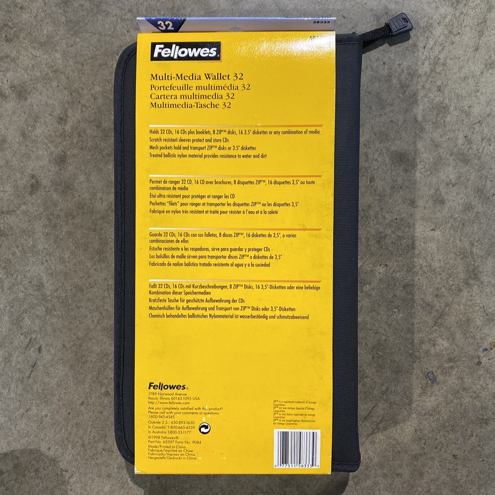 Fellowes Multi-Media Wallet, 32 Disc- DVD Holder Case