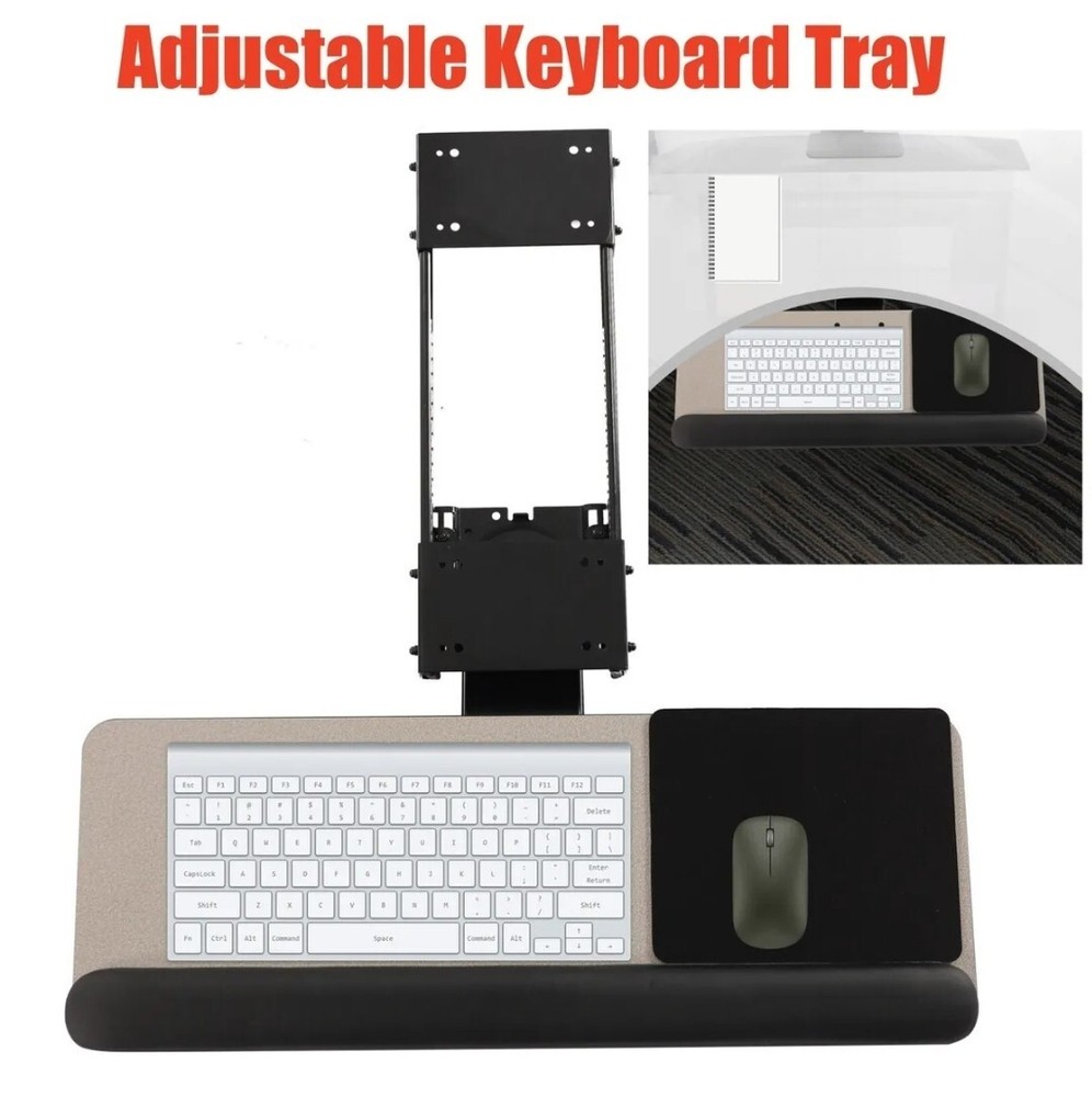 Adjustable Keyboard Tray Ergonomic Design Under Desk Mount Mouse Platform Tray