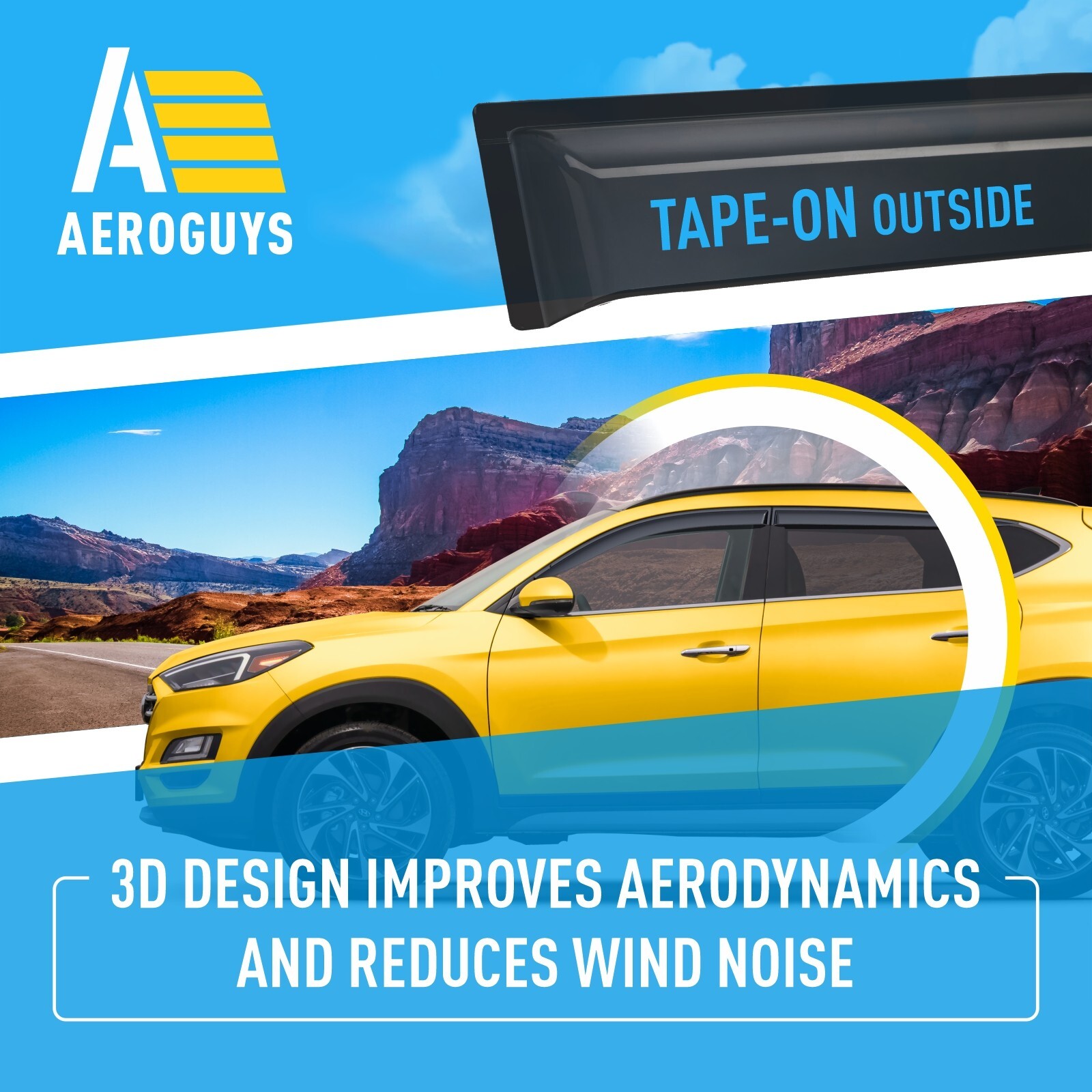 Rain Guards Vent Visors Shade for 2016-2020 Hyundai Tucson