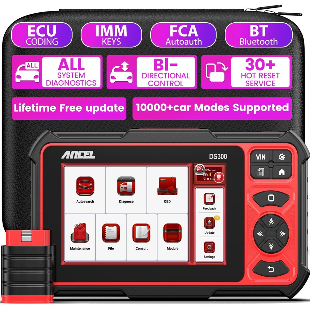 ANCEL DS300 BT Bidirectional OBD2 Scanner Car Diagnostic Tool Key ECU Coding Oil