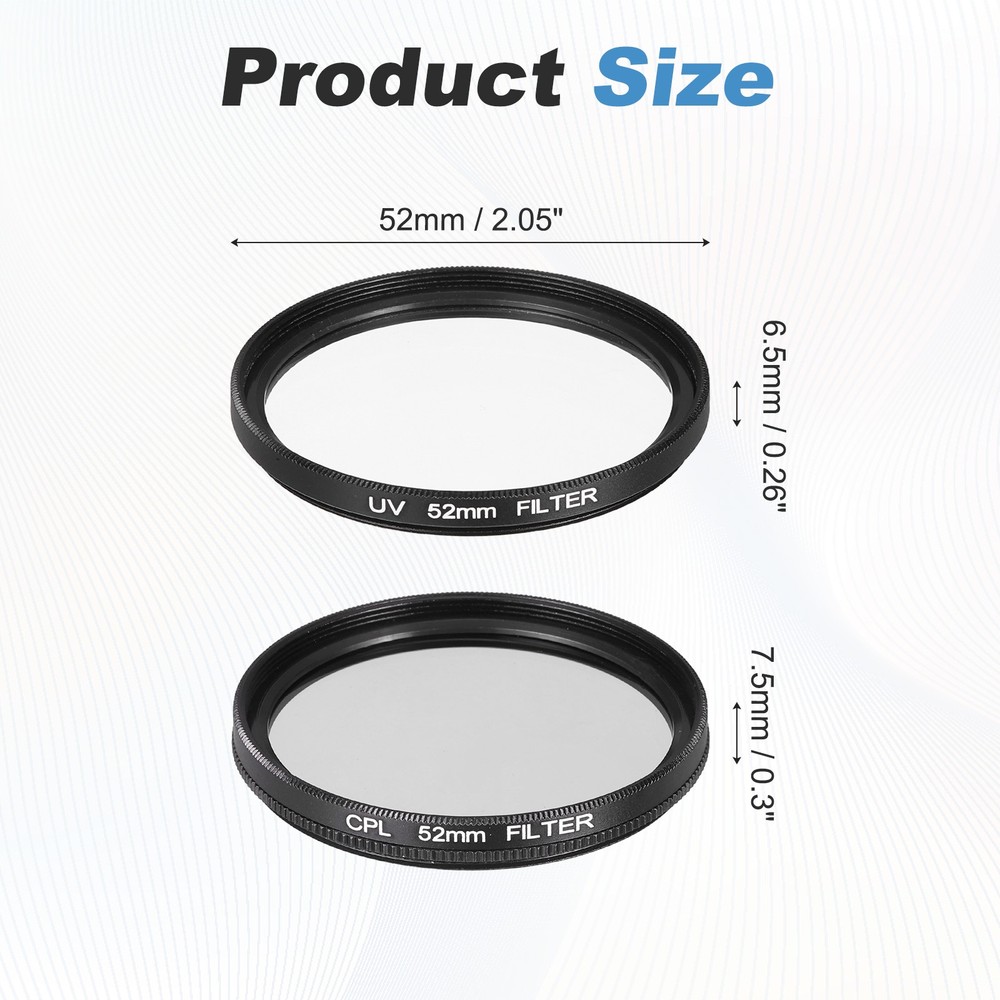 52mm UV/CPL/ND4 Digital Essentials Filter Kit Circular Camera Filters, Black