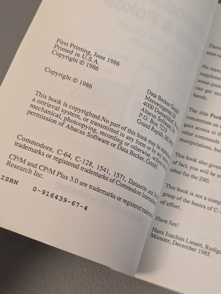 Commodore 128 Peeks & Pokes - Unlock Secrets (1986 Abacus C-128 Guide #7)