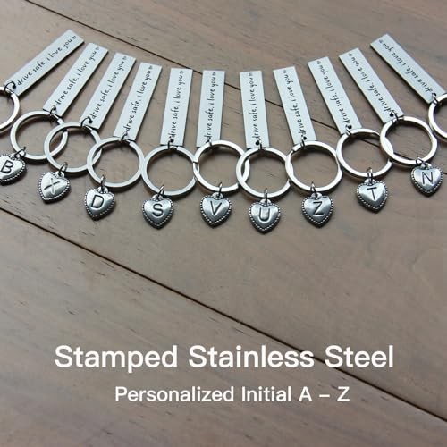 Personalized Initial Key Chain Gift, Drive Safe I Love You, Initial D