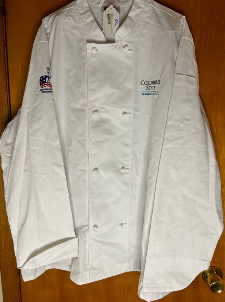 Chef Coat with Embroidered Columbus State Logo- Size 3X