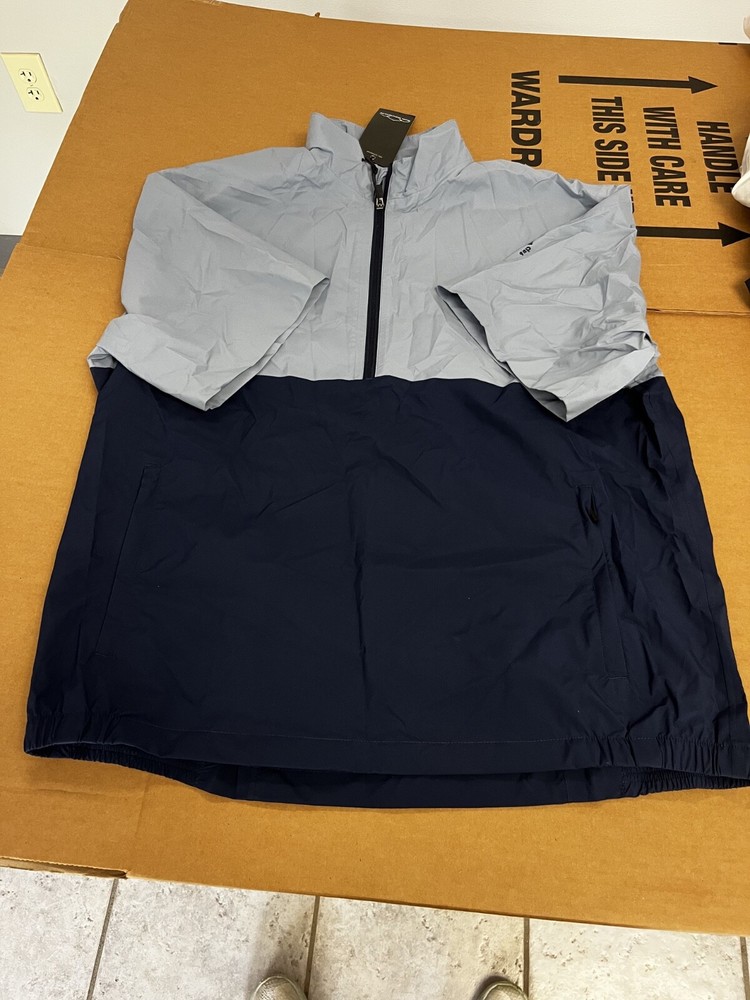 NWT MEN'S SUN MOUNTAIN SS PULLOVER, SIZE: XL, COLOR: LIGHT BLUE/NAVY (M30)