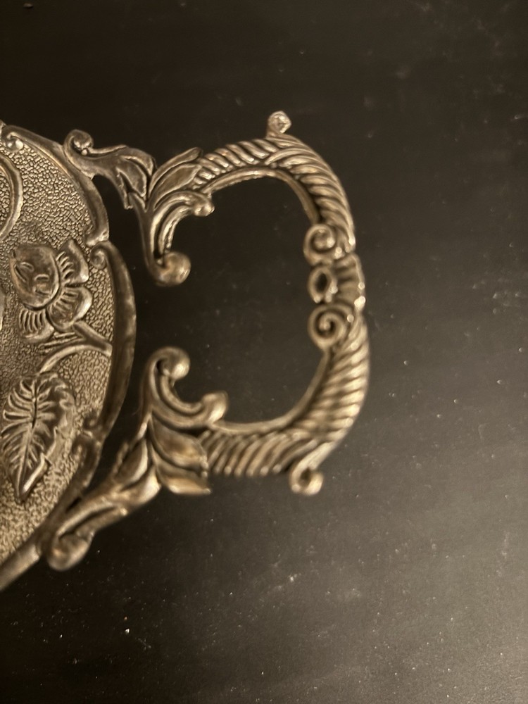 Vintage Godinger Silver Plated Candy Dish, Fruit Nut Dish, Footed Handled