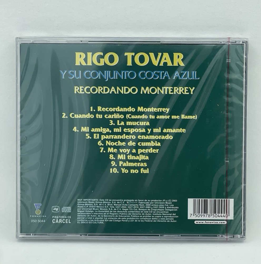 Rigo Tovar Recordando Monterrey (CD, 2003)