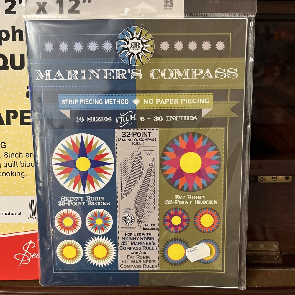 Robin Ruth Design 32-Point Mariner's Compass Ruler for Quilting - BNIP