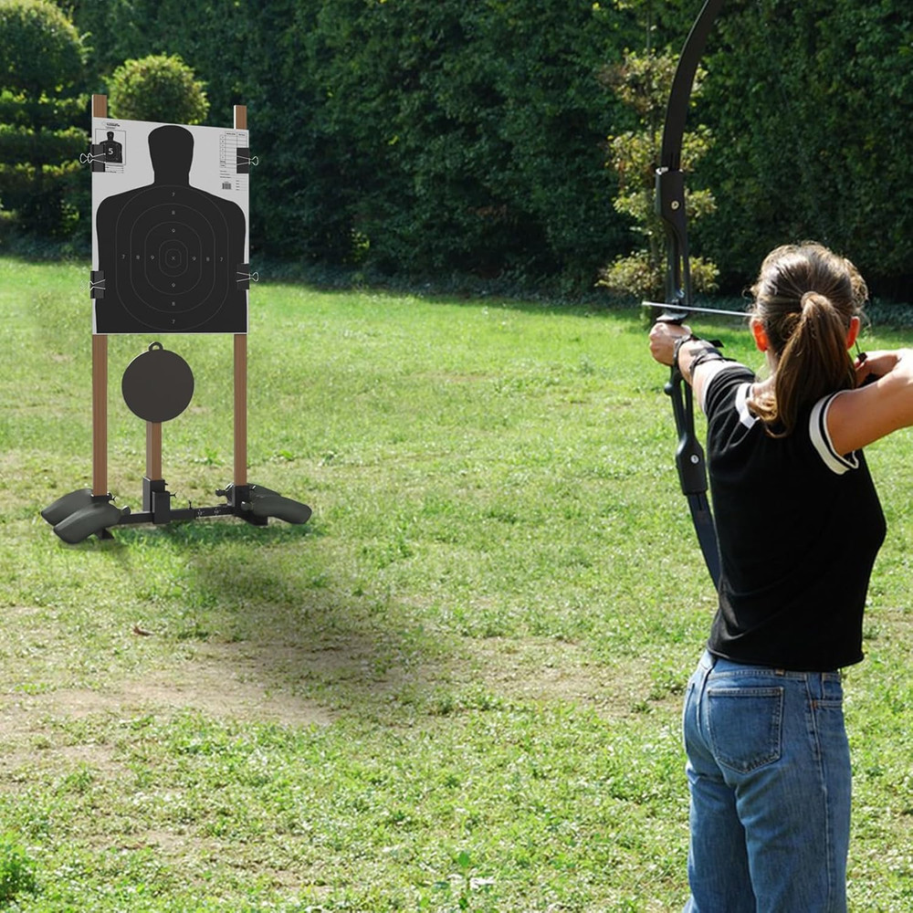 2-In-1 Shooting Target Stand Base Adjustable Width from 8" to 24" for USPSA/IPS