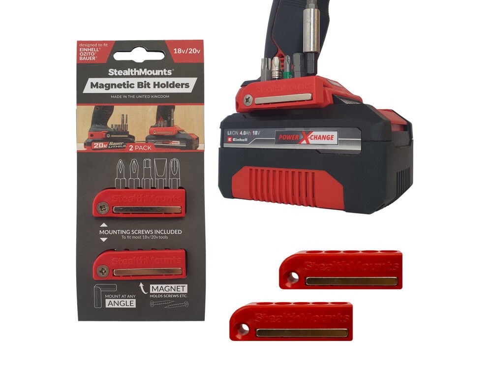 Stealthmounts Bit Holder For Einhell/ozito/bauer 2Pk Red
