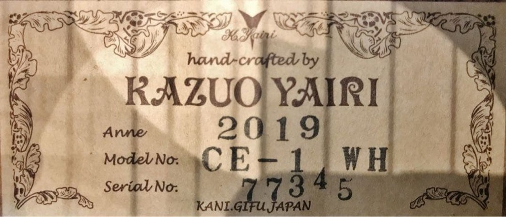 [Custom White] K.Yairi CE-1 WH Elegat