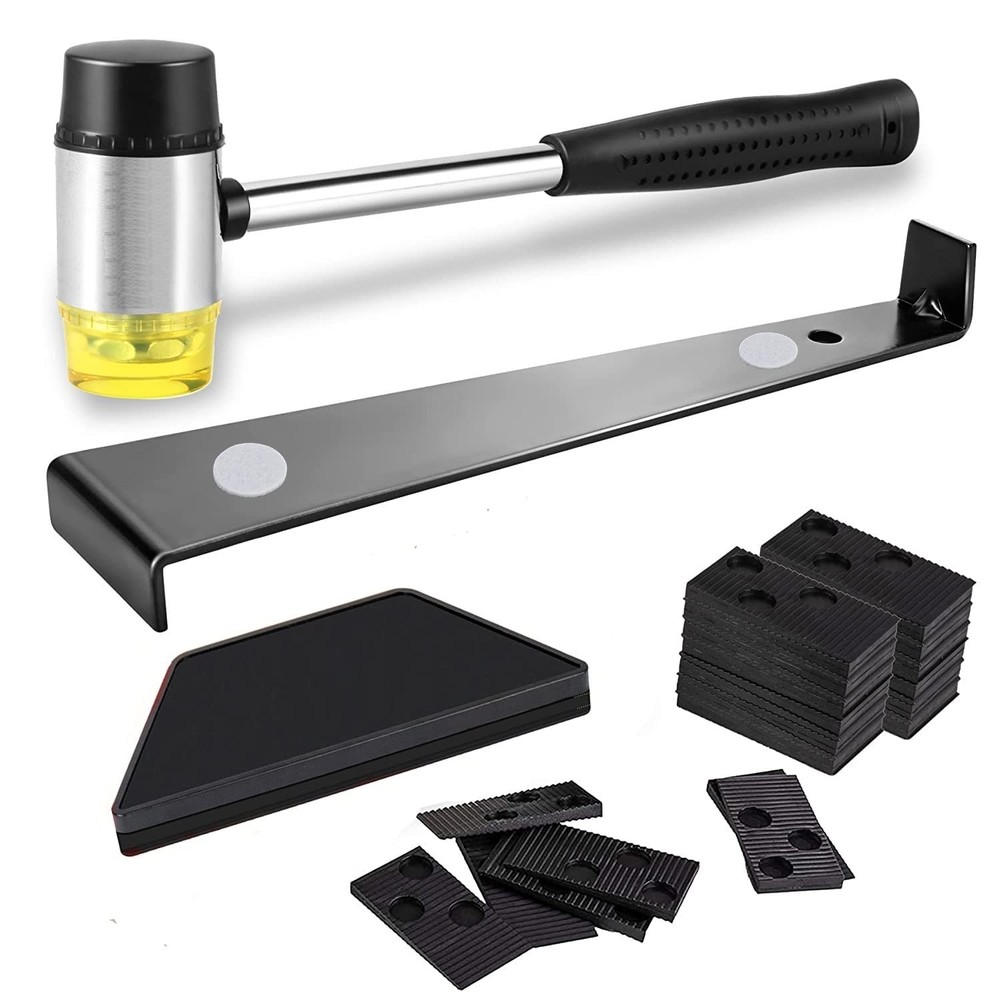 LATERN 43Pcs Laminate Floor Kit, 26CM Double Sided Rubber Mallet with Black