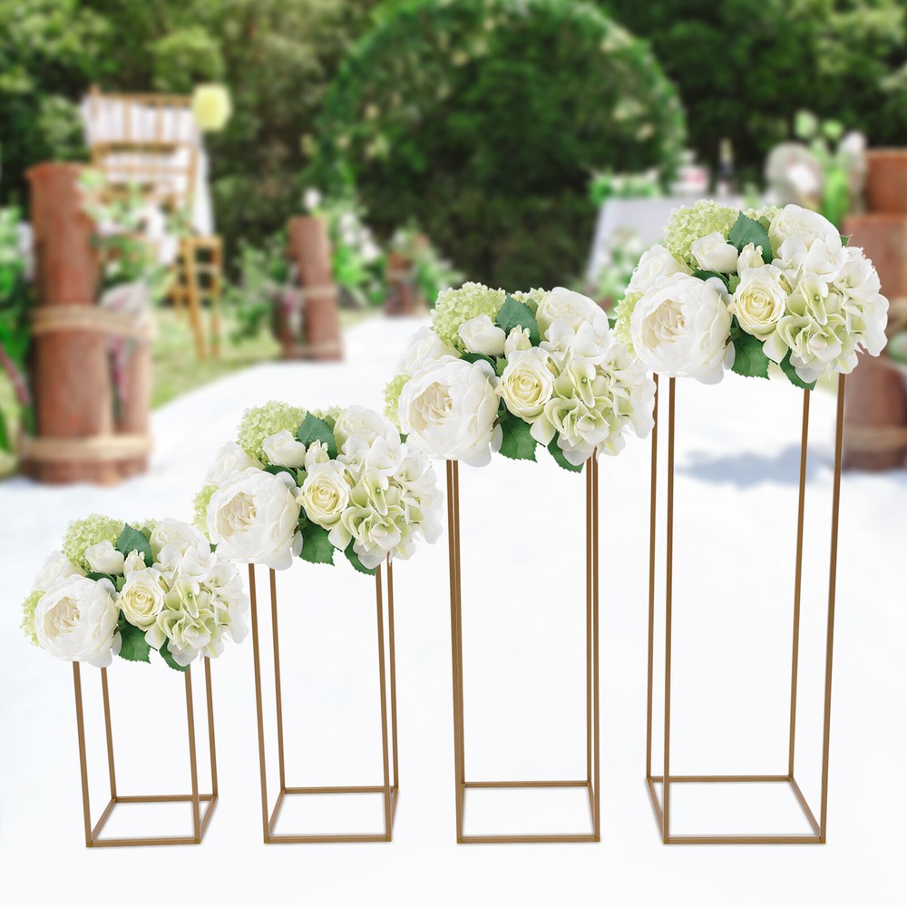 DIY Rectangular Rack For Wedding Table Centerpieces Decor Gold Flower Stand