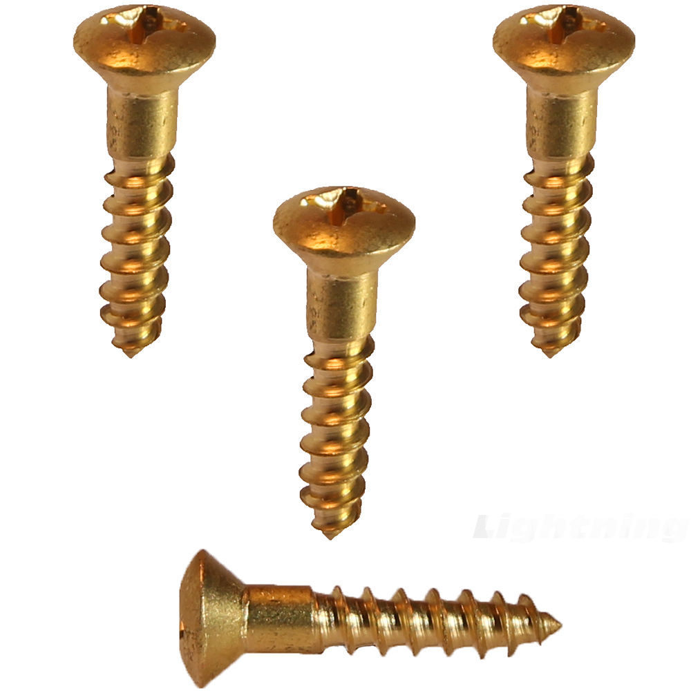 #6 x 1/2" Solid Brass Oval Head Wood Screws Phillips Drive Quantity 50