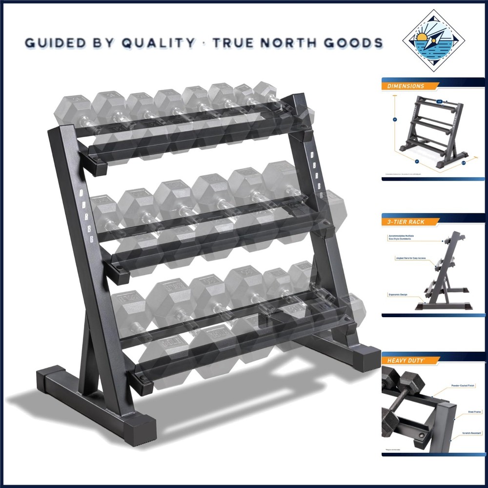 Powder-Coated Dumbbell Rack, Compact Design for Efficient Weight Organization