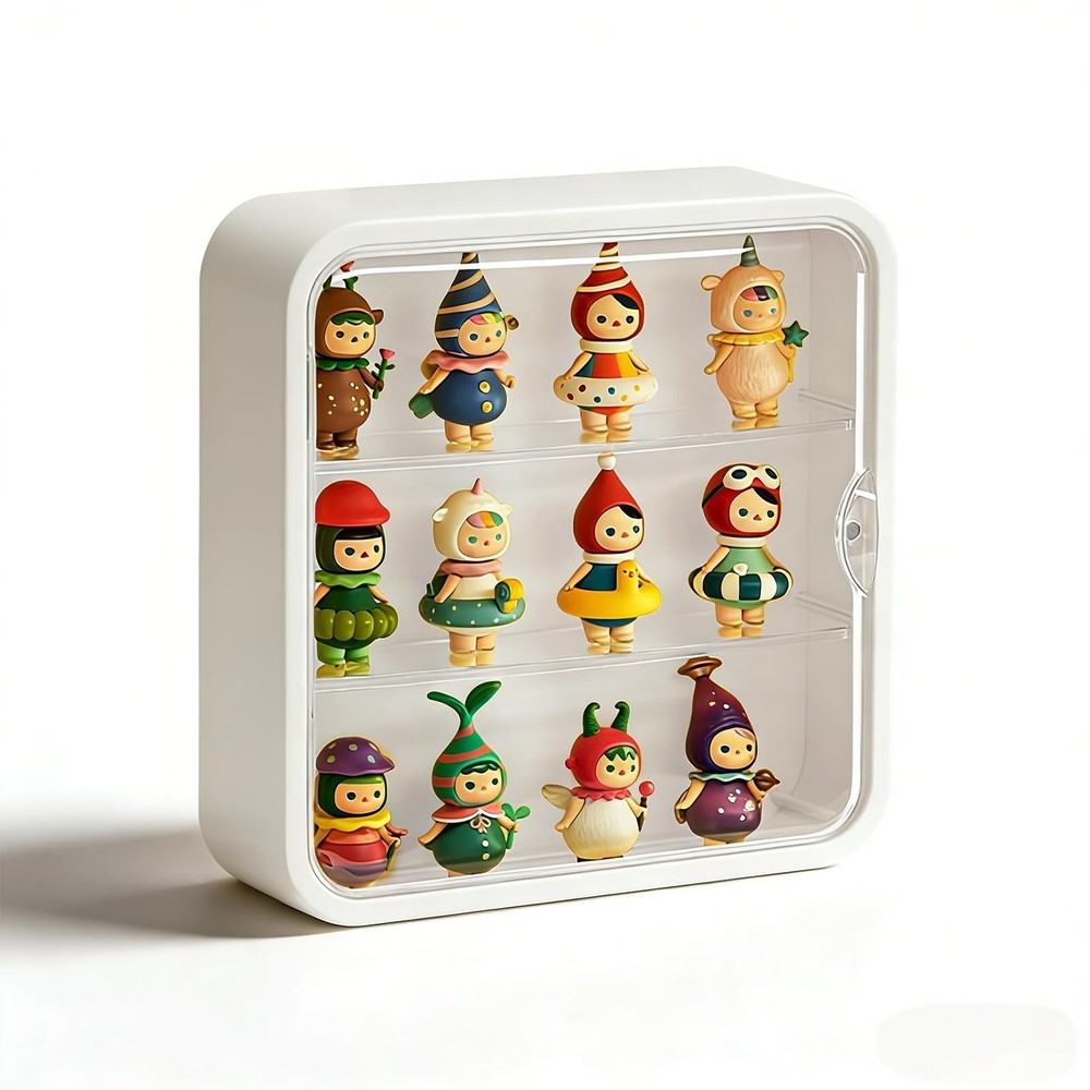 Wall Mount Display Case for Figures - Space Saving & 11x11x3in, Clear
