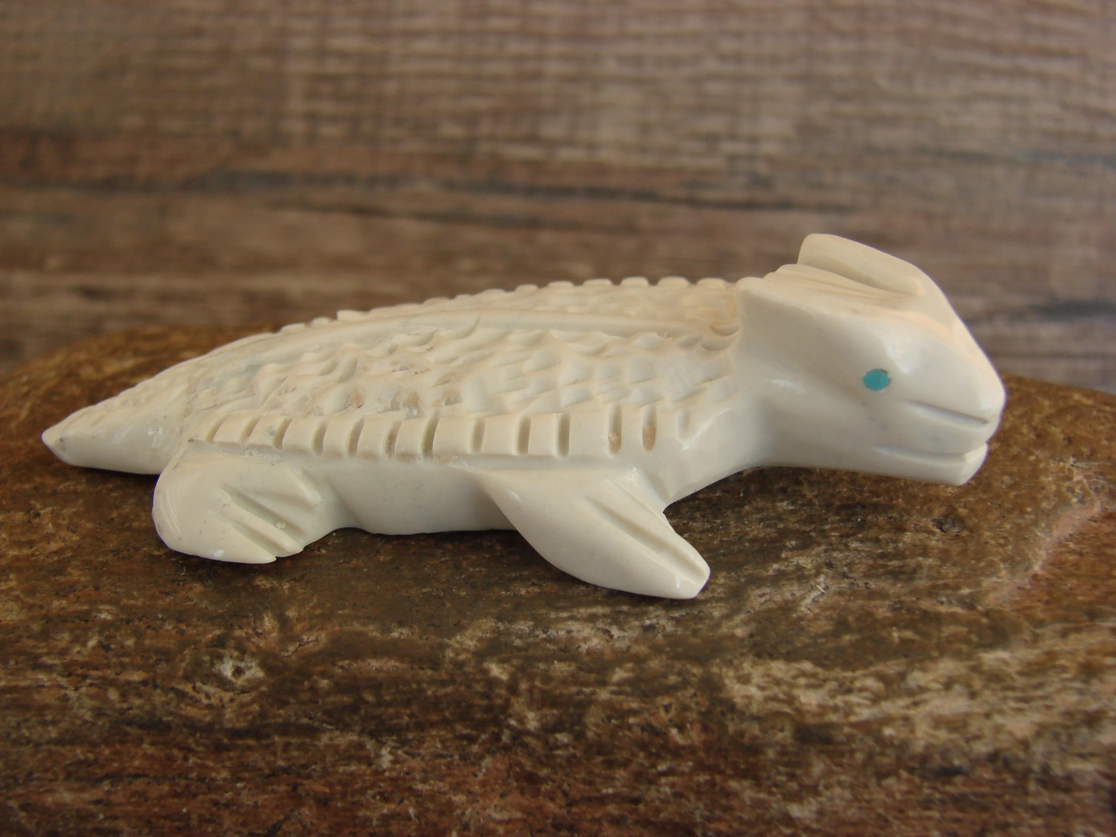 Native American Zuni Fish Rock Horned Toad Fetish - Livingston