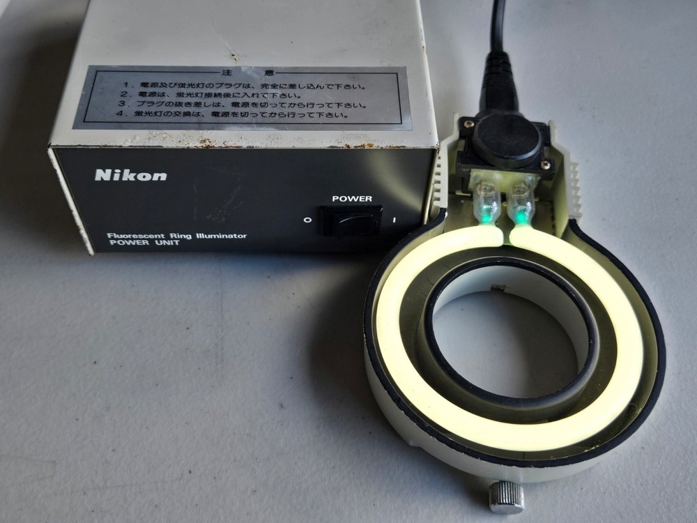 Nikon Fluorescent Ring Illuminator Power Unit and Light FRI-MK2 Work Microscope