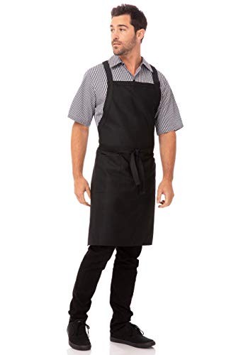 Unisex Cross-Back Bib Apron Black