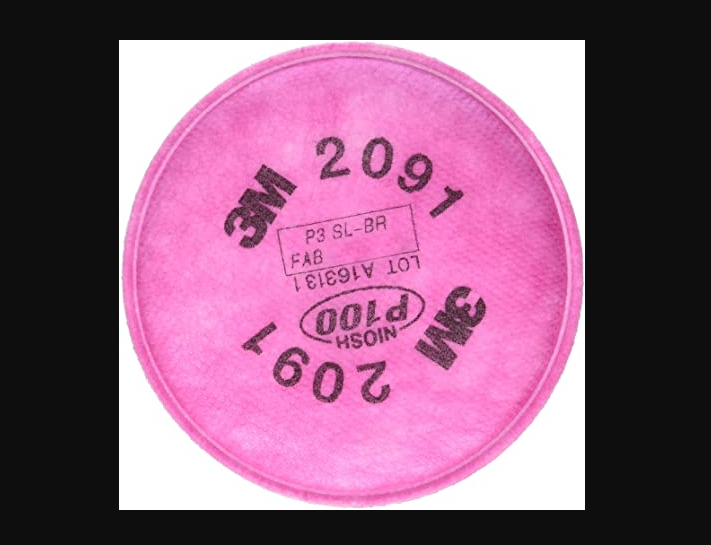 3M 2091 NIOSH P100 Particulate Filter - 2 Count