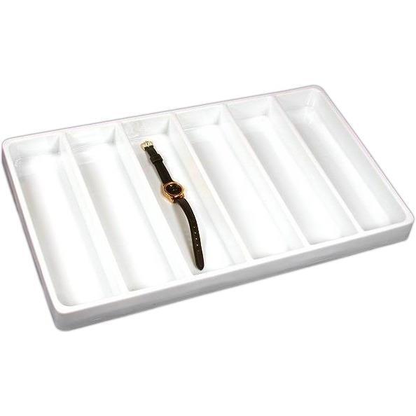 3 6 Compartment White Plastic Tray Inserts 16"