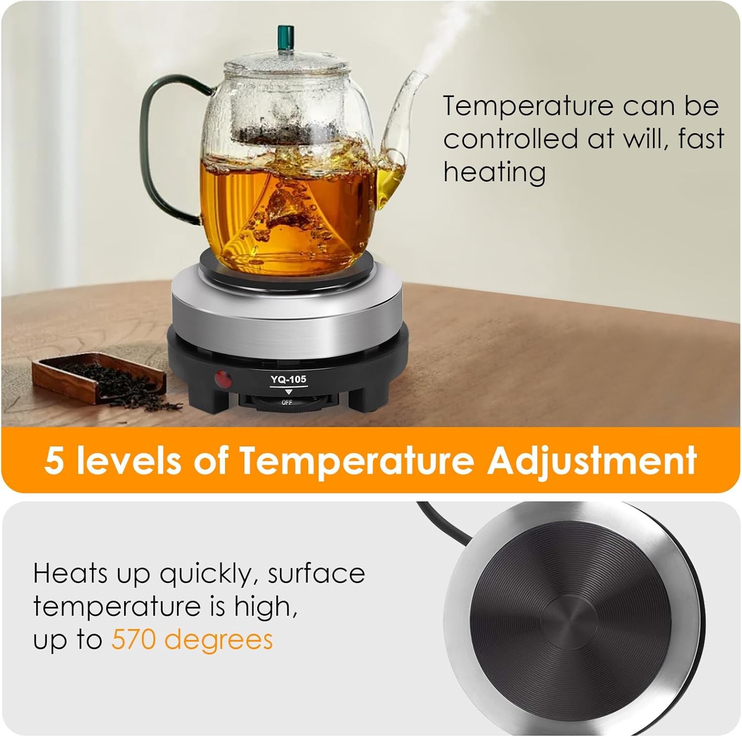 110V 500W Electric Mini Stove Small Hot Plate Portable Countertop Multifunction