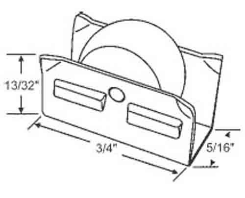 STB Window Roller Assembly, Nylon Wheel, 1/2" Diameter