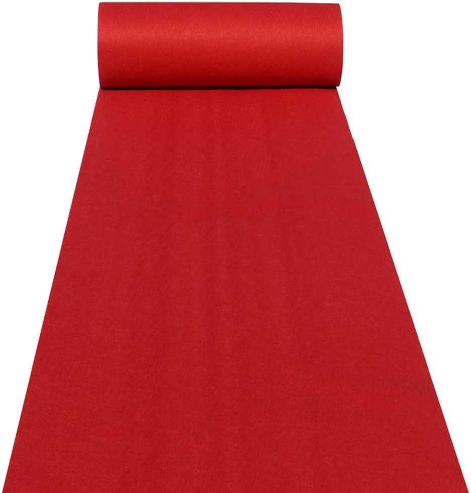 3 X 15 Ft Aisle Runners Wedding Accessories 2Mm Red Aisle Runner Carpet Rugs for