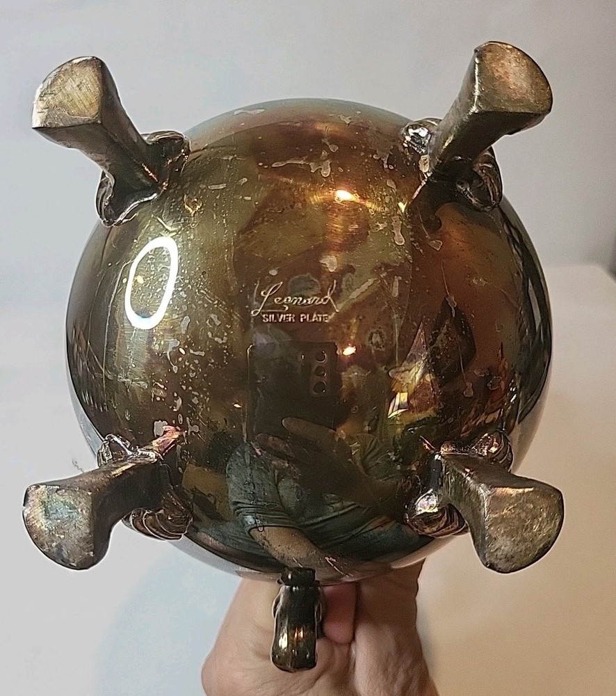 Vintage Silver Plated Footed Pitcher By Leonard.