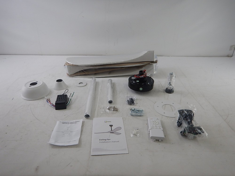 Zronon 52" White Ceiling Fan with Remote Control