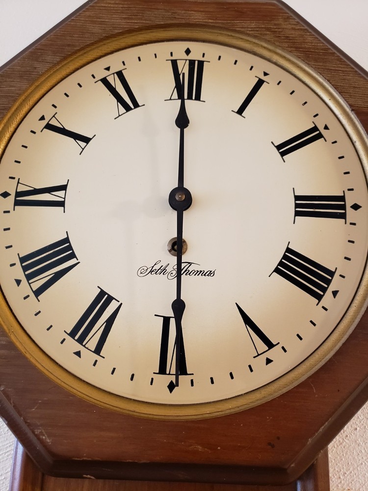 Seth Thomas Golden Rule Pendulum Wall Clock E477-005 Untested