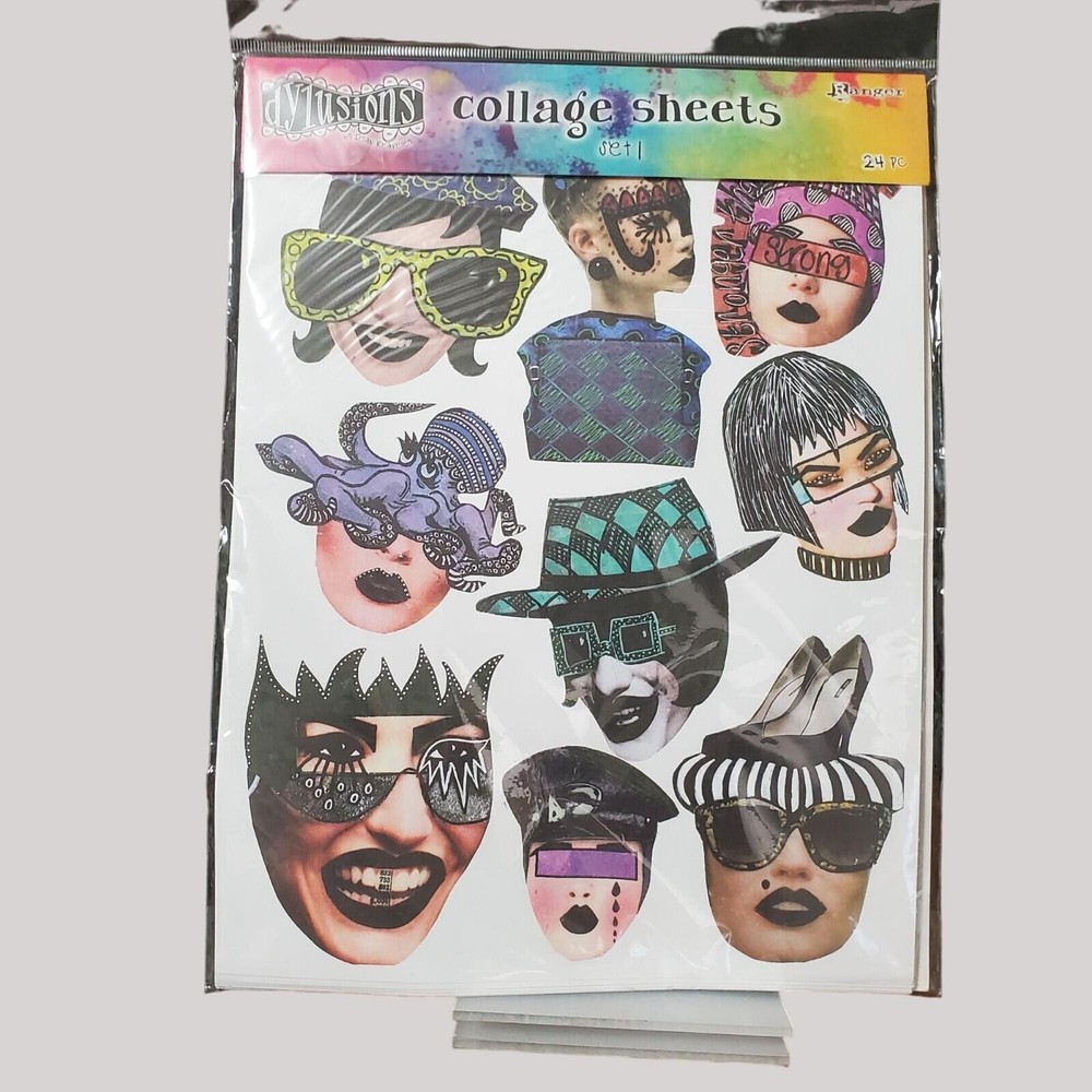 Ranger Dylusions Collage Sheet 8.5 X 11 Set 1 24pc