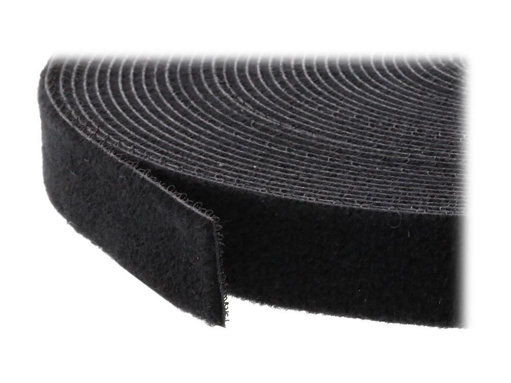 StarTech 100ft. Hook-and-Loop Cable Management Tie, Bulk Roll, Black - HKLP100