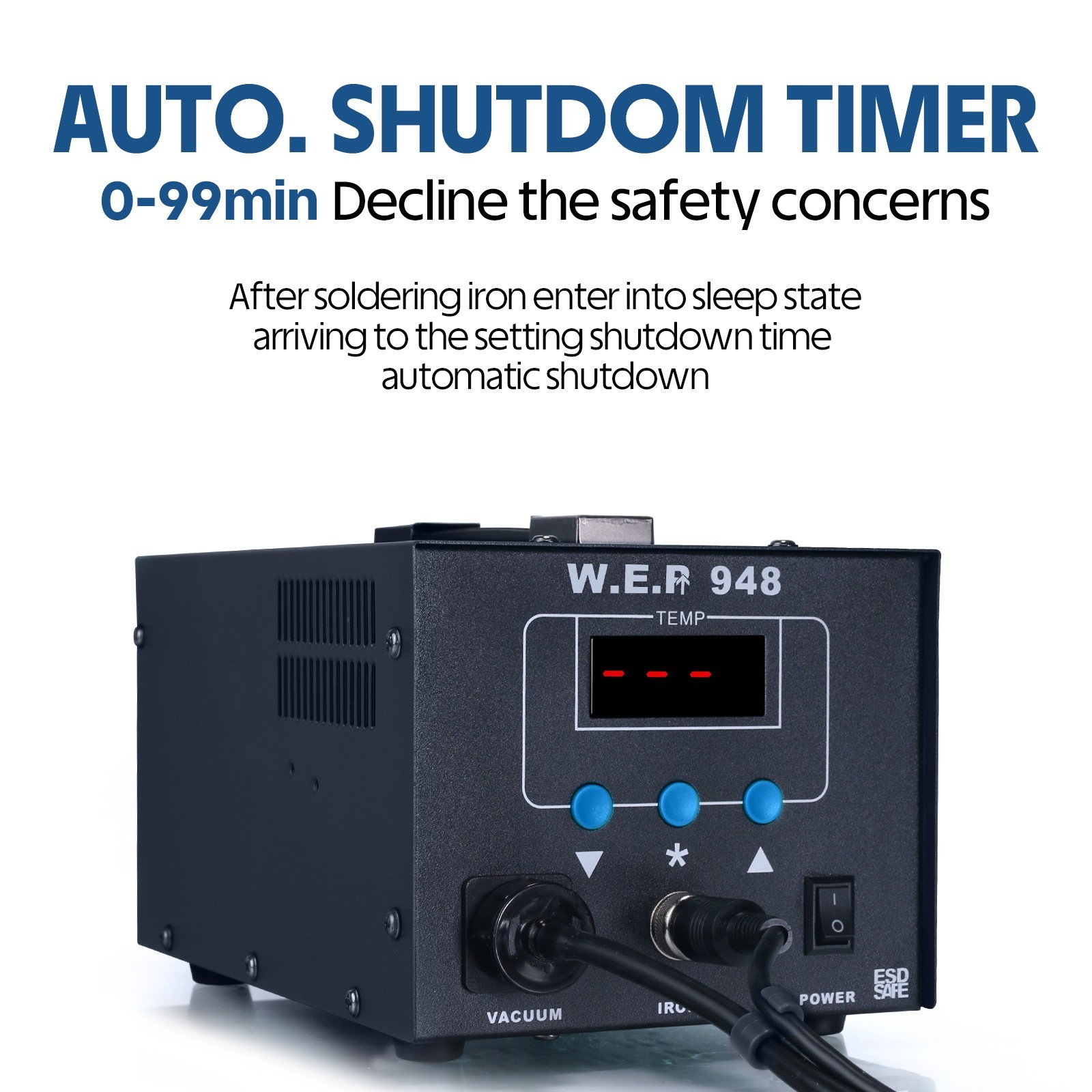 WEP 948 Desoldering Station 110W Vacuum Pump Digital Soldering iron Station kit