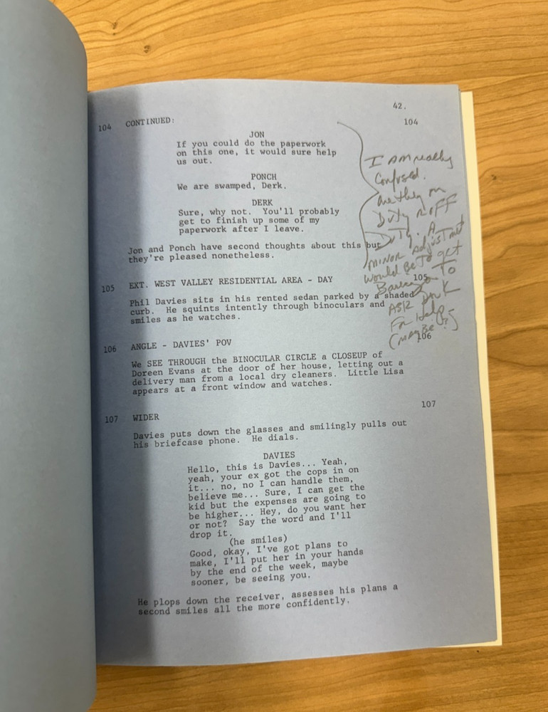 CHiPS Original Production used TV Script WITH NOTES "The Matchmakers" MGM
