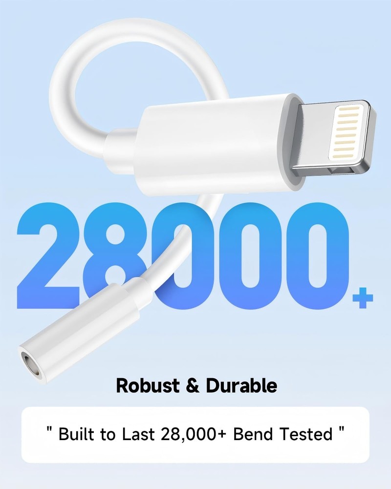[Apple MFi Certified] 2 Pack Lightning to 3.5 mm 2Pack, White/Lightning 2Pack