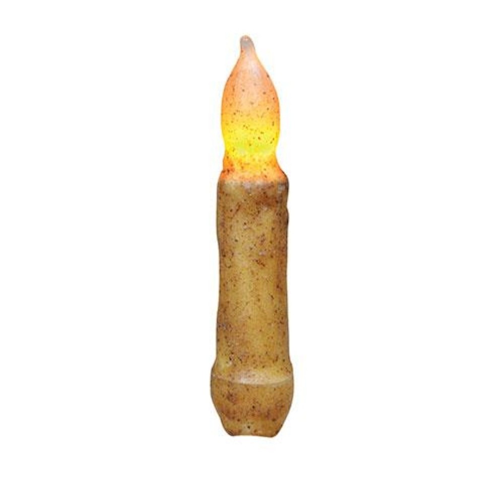 4" Burnt Ivory LED Taper Candle