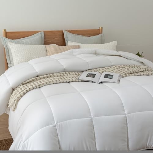 Down Alternative Comforter Duvet Inserts Queen Size Queen-90x90 Solid White