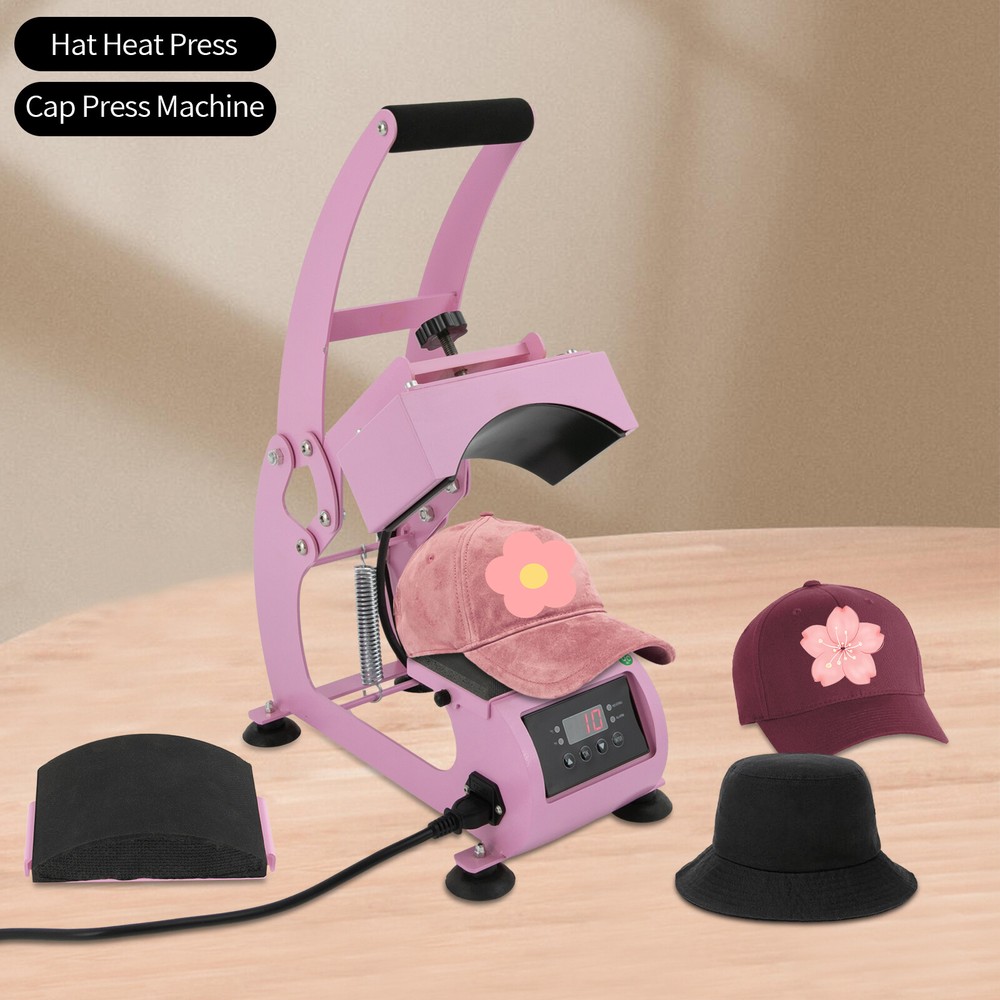 2-in-1 Hat Heat Press Machine, Adjustable Time and Temperature, Lightweight