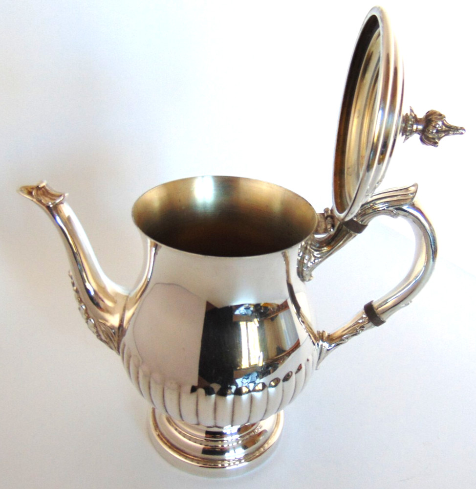 Silver Plated Coffee Pot Viking with Hinged Lid