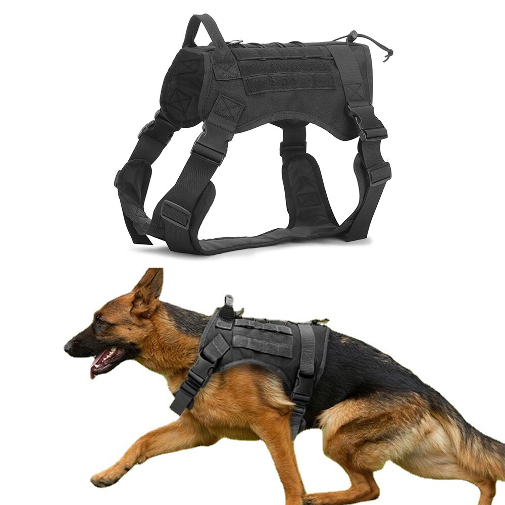 Tactical Dog Harness with Handle Large Military Working Dog Vest for Training