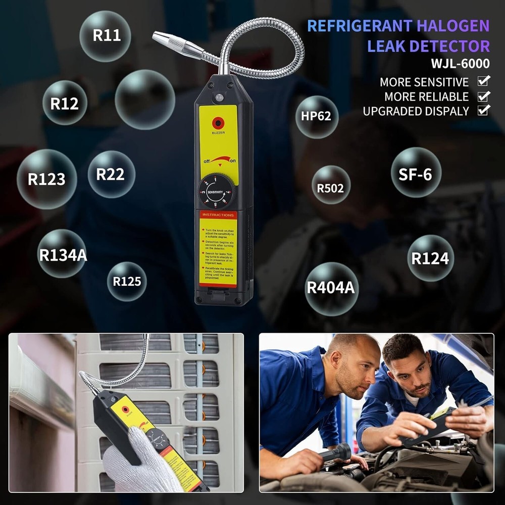 Comprehensive Refrigerant Leak Detection Kit with LED Flashlight and UV Glasses