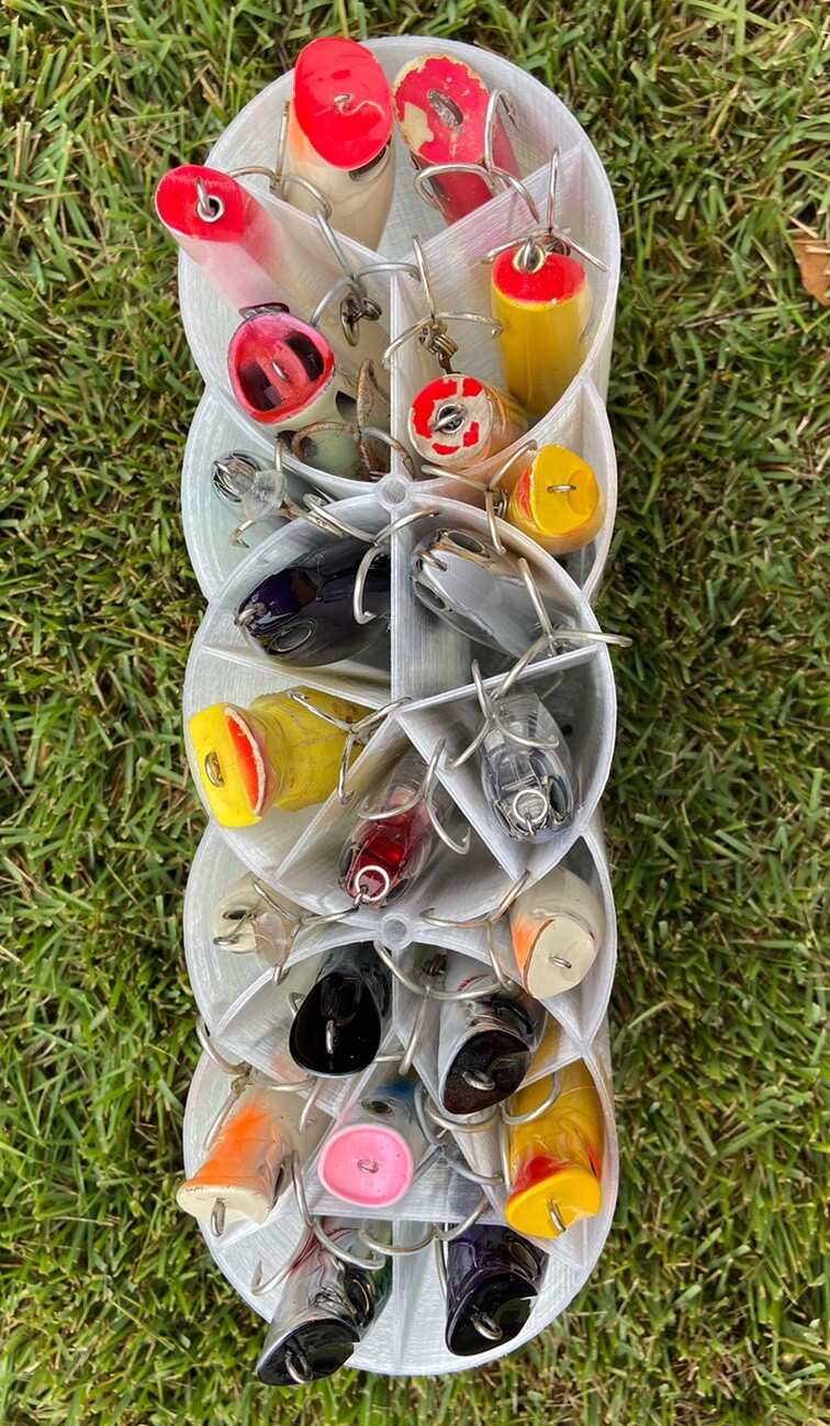 Surf Casting Plug Bag Fishing Lure Tubes Organizer Built In Divider Glow Triple