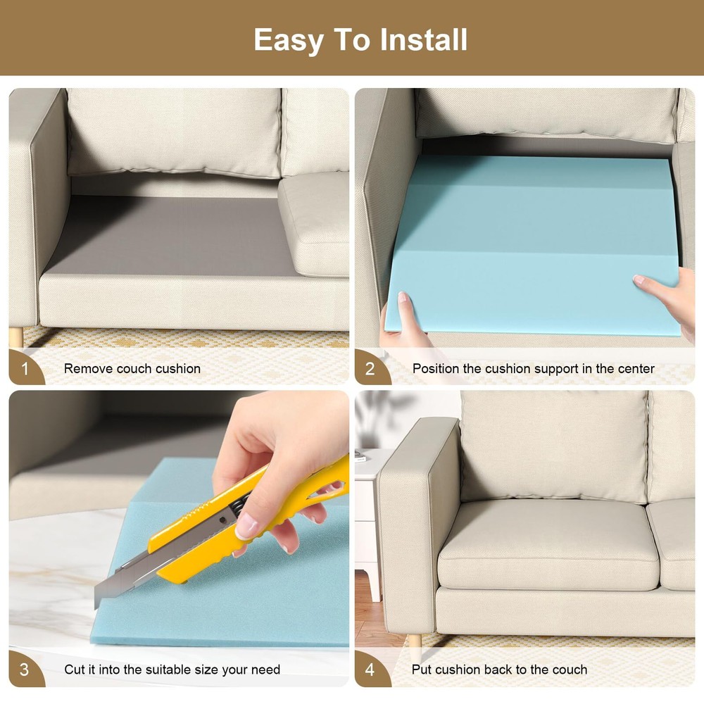 Sofa Support Cushion Trapezoid Design 40D Couch Cushion Support Suitable for ...