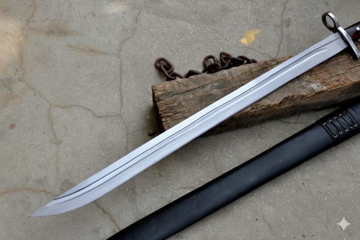 Renaissance Grosse Messer Sword Medieval Single Edge Blade with Leather Sheath